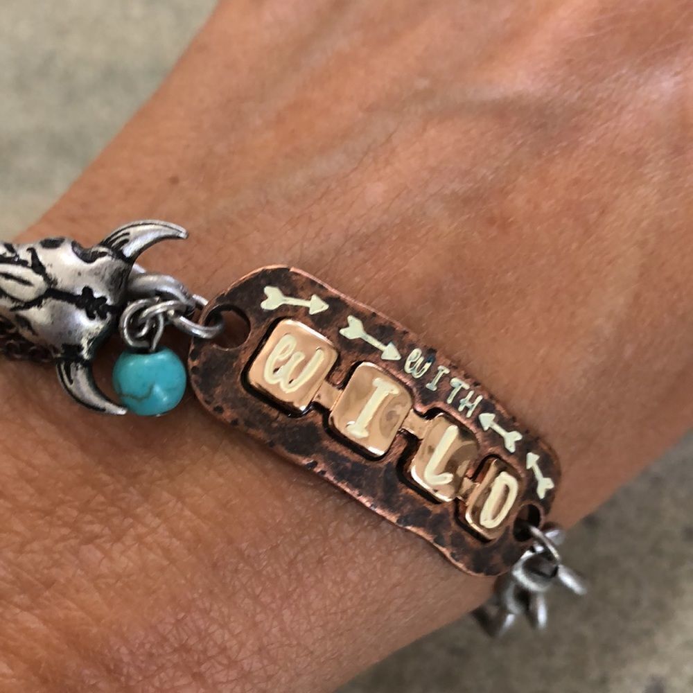 Bohemian copper toggle bracelet WITH WILD